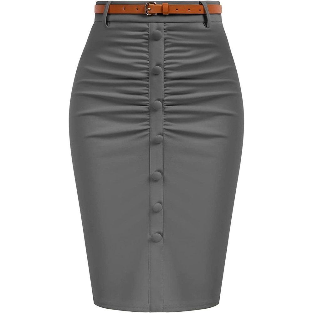 Women’s Dark Gray Highwaist Vintage  Pencil Skirt